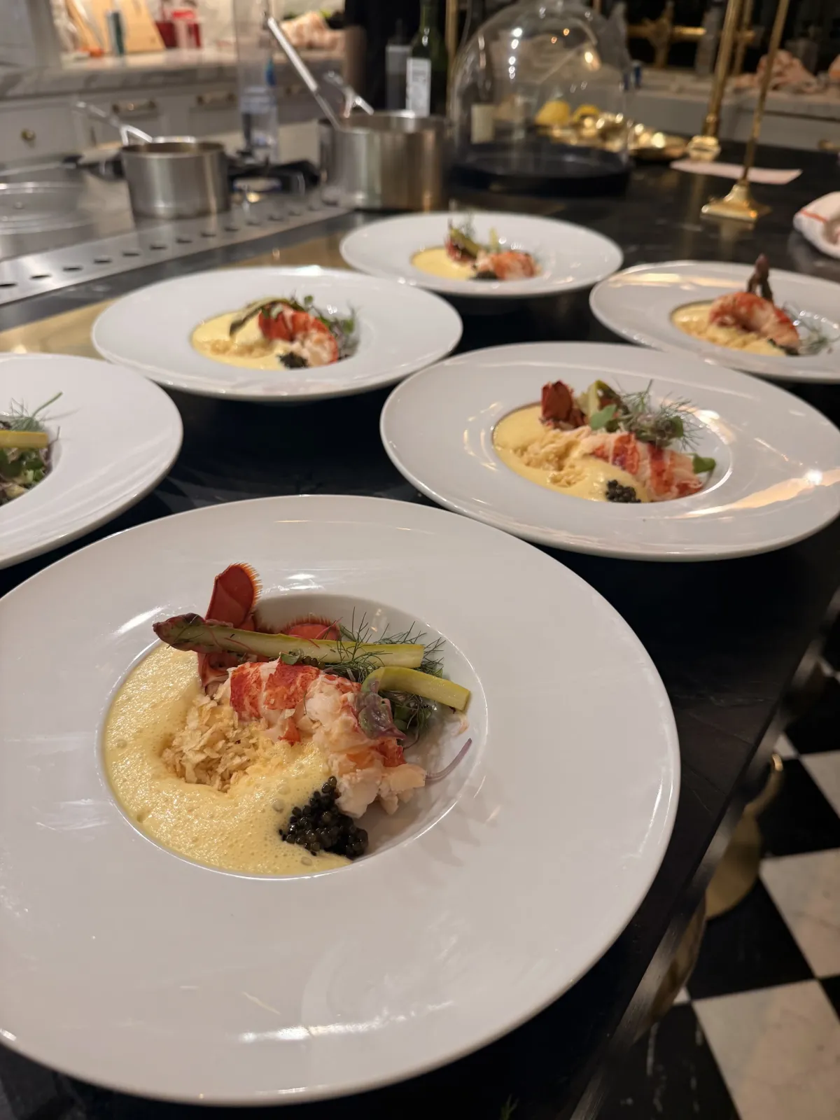 A course presented at a private dinner